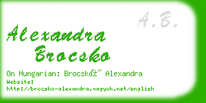 alexandra brocsko business card